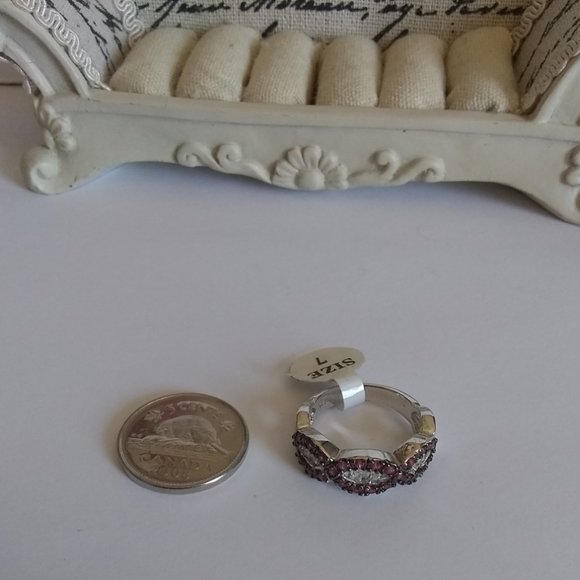 Ruby & Topaz Silver Ring - Picture 3 of 6